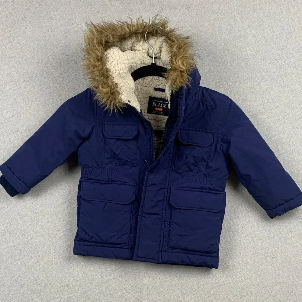THE CHILDRENS PLACE | 12-24MO TODDLER PUFFER SNOW WINTER COAT | LONG SLEEVE HOOD